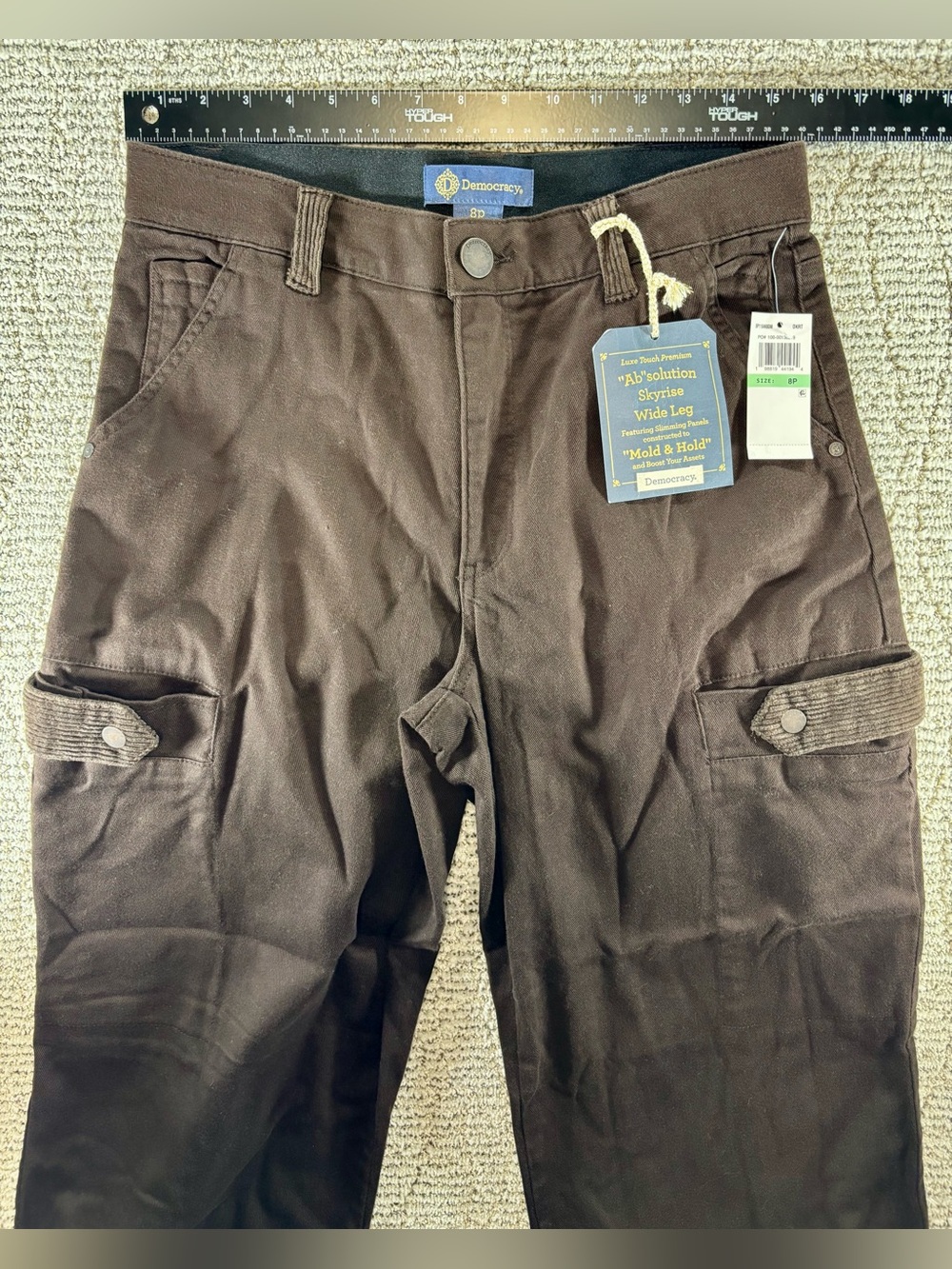 NWT Democracy Ab-solution Women’s Size 8P Brown Skyrise Wide Leg Pants - Picture 7 of 11